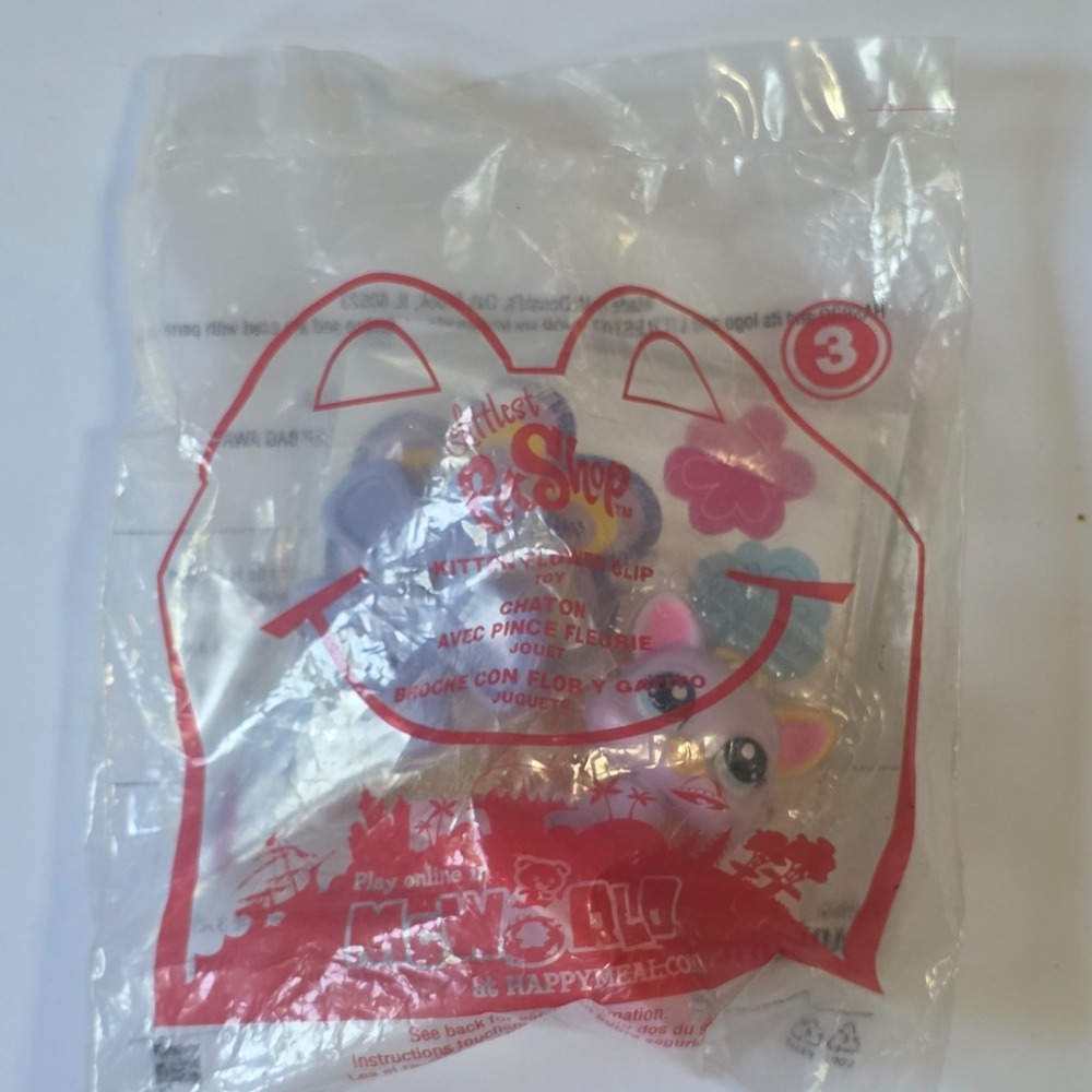 McDonald's Happy Meal Toy Littlest Pet Shop Kitten Flower Clip #3 2011 Hasbro